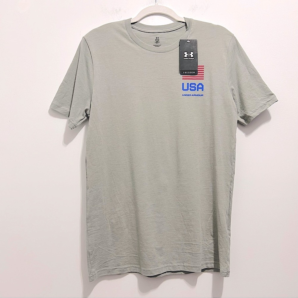 NEW Under Armour USA Women’s Freedom Gray Tee Shirt